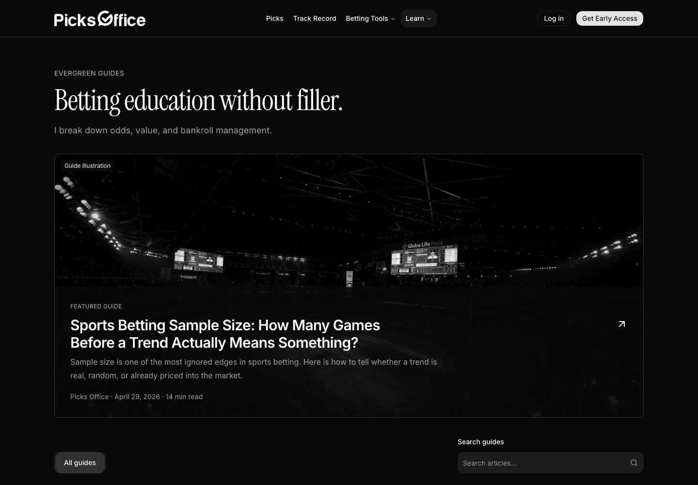 PicksOffice: Blogübersicht mit Artikeln zu Sportwetten und Datenanalyse
